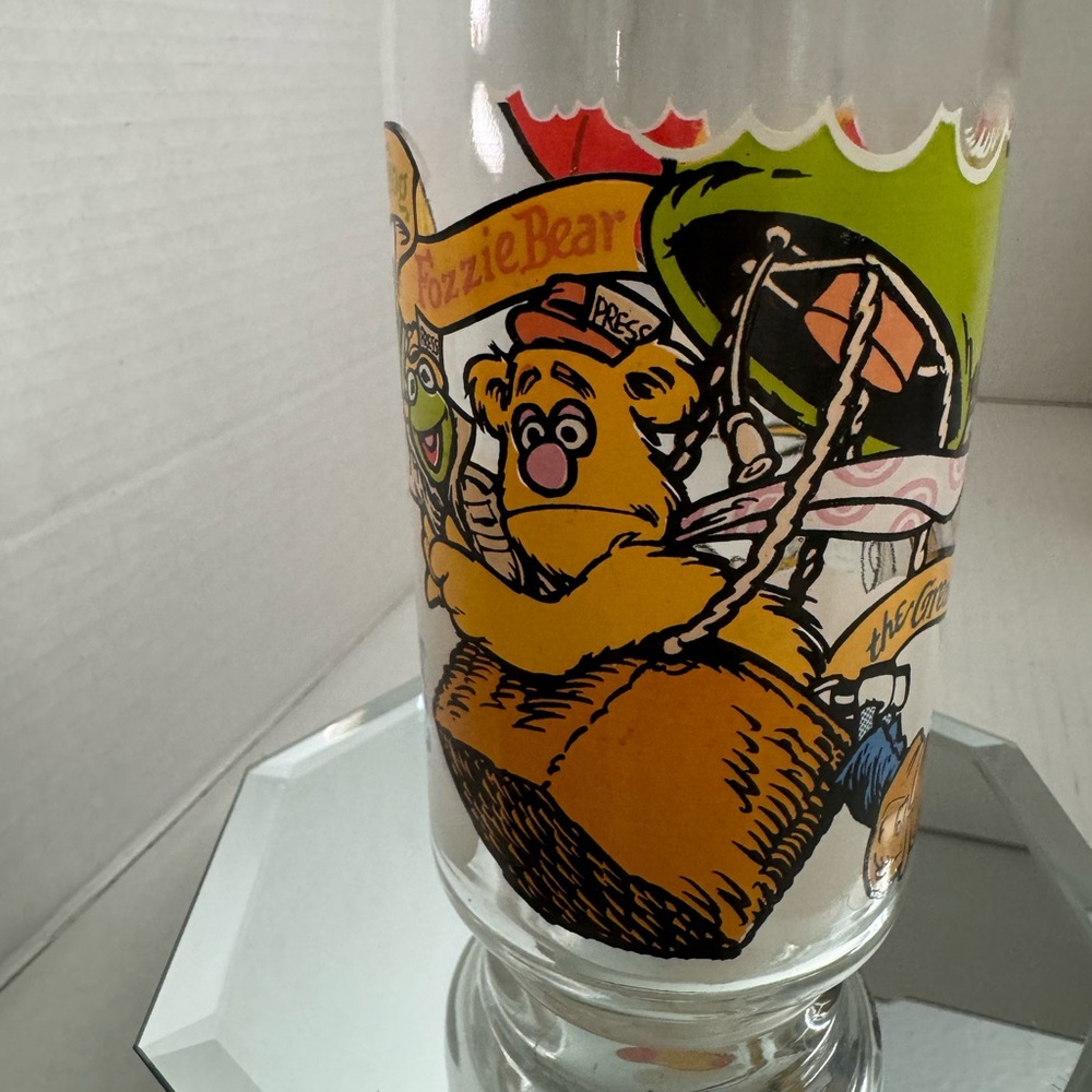 Disney Muppets gonzo bear, Kermit & Gonzo glass Tumbler Henson Assoc